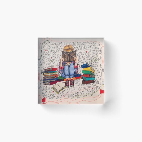 Reading is Dreaming with Open Eyes. Acrylic Block