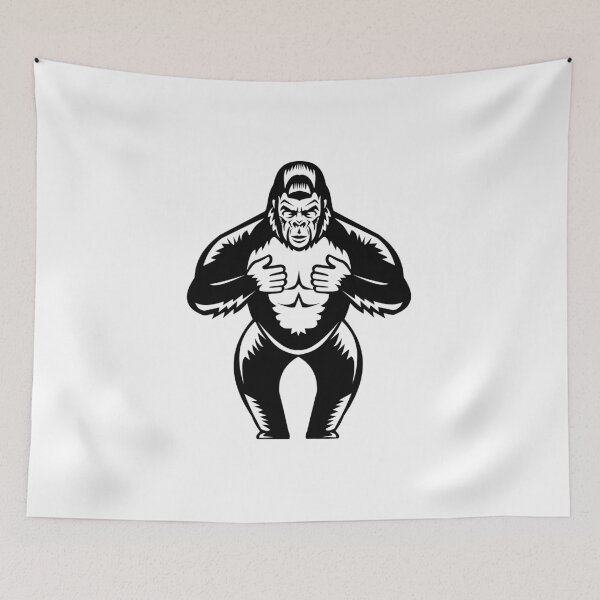 Item preview, Silverback Gorilla Beating Chest Woodcut designed and sold by patrimonio.
