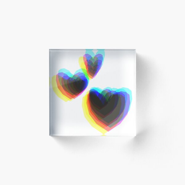 Hearts CYMK Acrylic Block