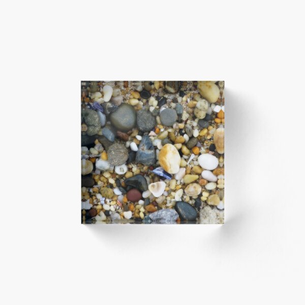 Wet pebbly beach Acrylic Block