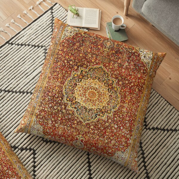 Khorasan Antique Persian Carpet Print Floor Pillow