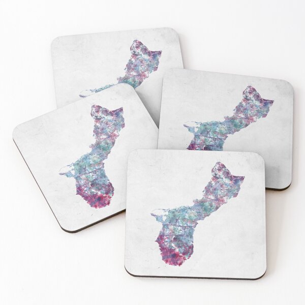 Item preview, guam map cold colors designed and sold by MapMapMaps.