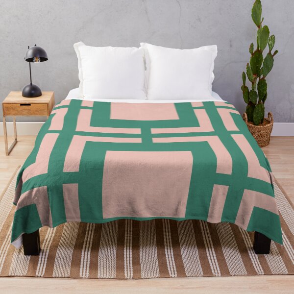 Item preview, Squared in Blush Millennial Pink and Green Apple. Minimalist Geometric Design with a Retro Feel. designed and sold by kierkegaard.