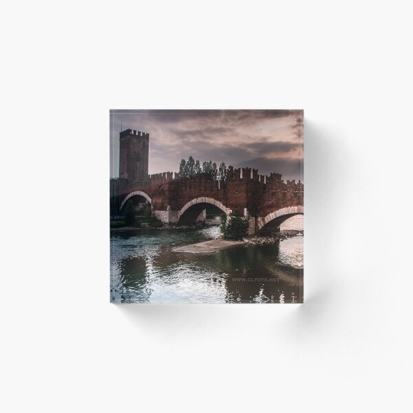 Castlevecchio Bridge, Verona, Italy Acrylic Block