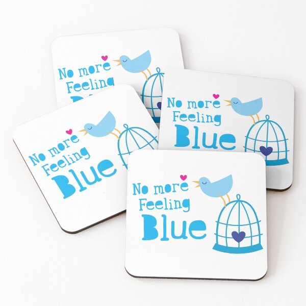 Item preview, No more feeling blue with cute little bluebird singing designed and sold by jazzydevil.