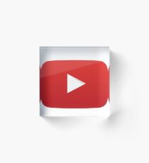 Bloque acrílico Botón de reproducción de Youtube