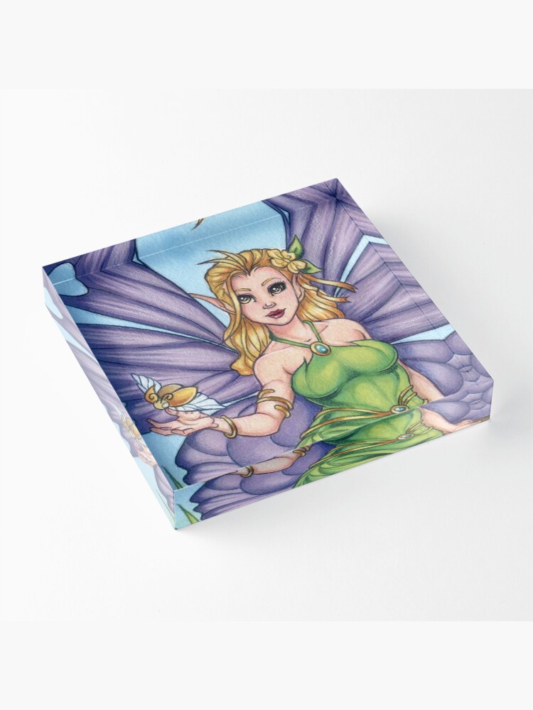 Alternate view of Woodland Fairy Friend Acrylic Block
