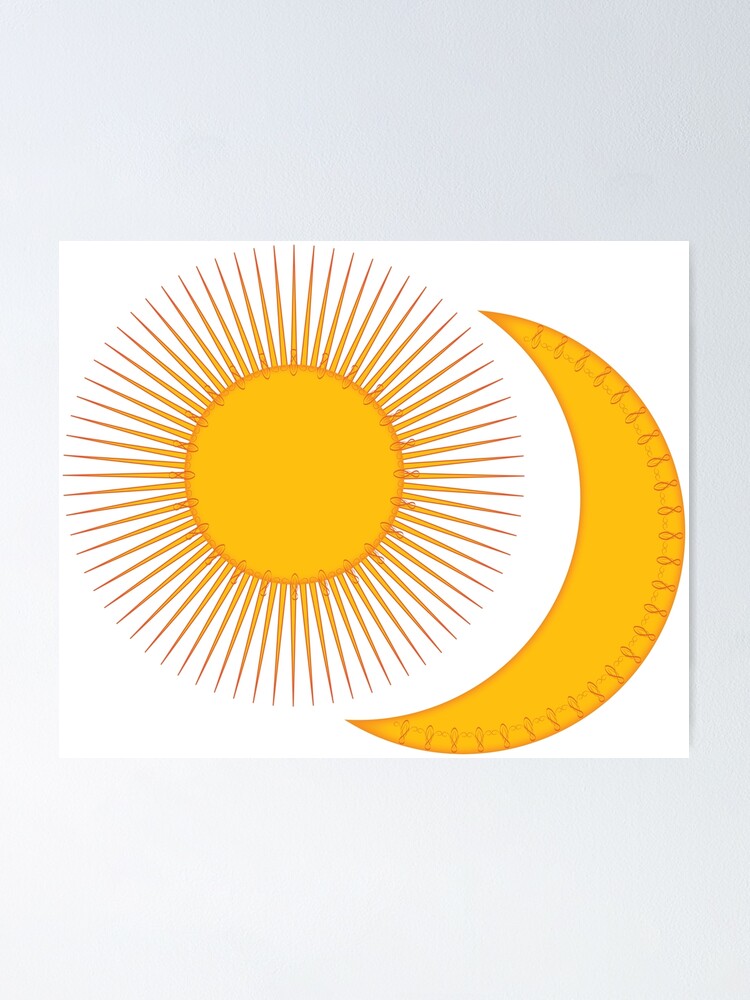 Sun And Moon Logo Design Poster By Photonxt Redbubble