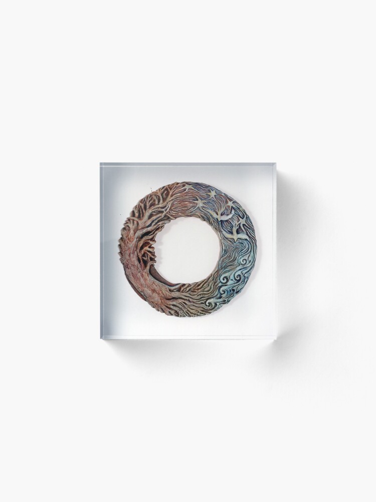 Alternate view of Mandala Solstice Wreath Acrylic Block