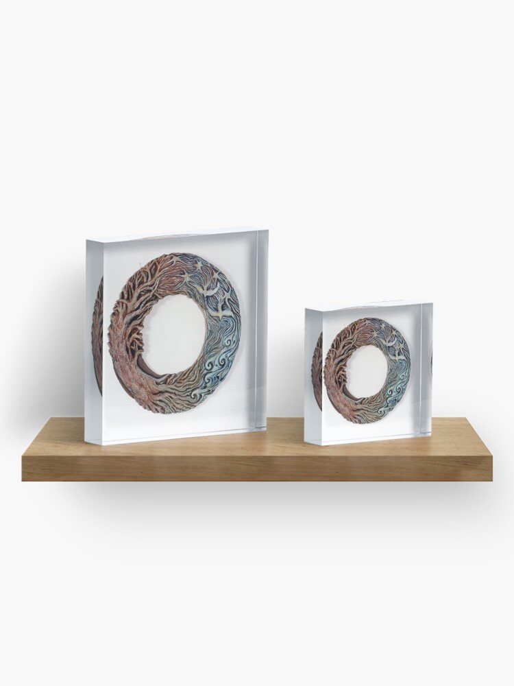 Alternate view of Mandala Solstice Wreath Acrylic Block