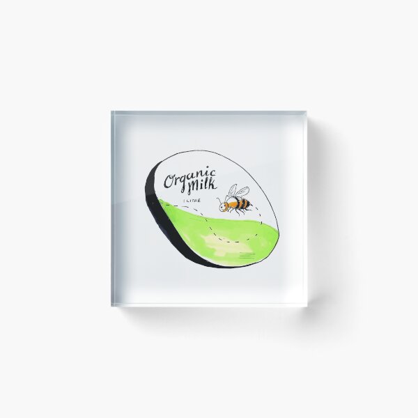 Item preview, Bee Organic Milk Label Drawing designed and sold by patrimonio.