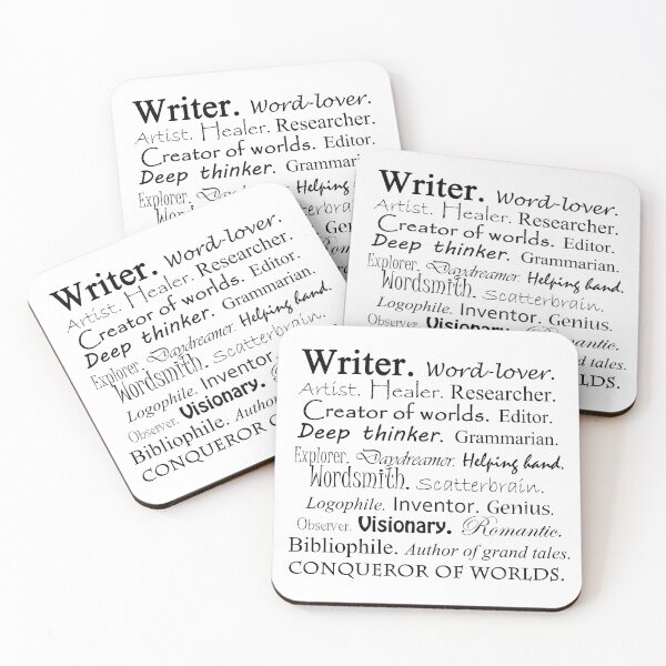 Writer Description Coasters (Set of 4)