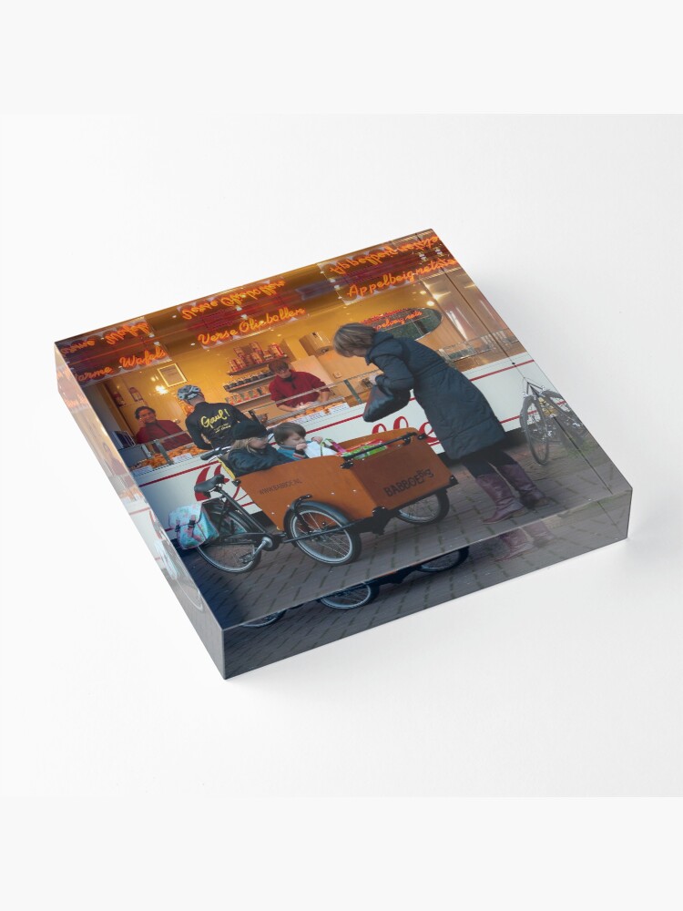 Thumbnail 3 of 5, Acrylic Block, In the 'bakfiets' to the 'oliebollenkraam' designed and sold by steppeland.
