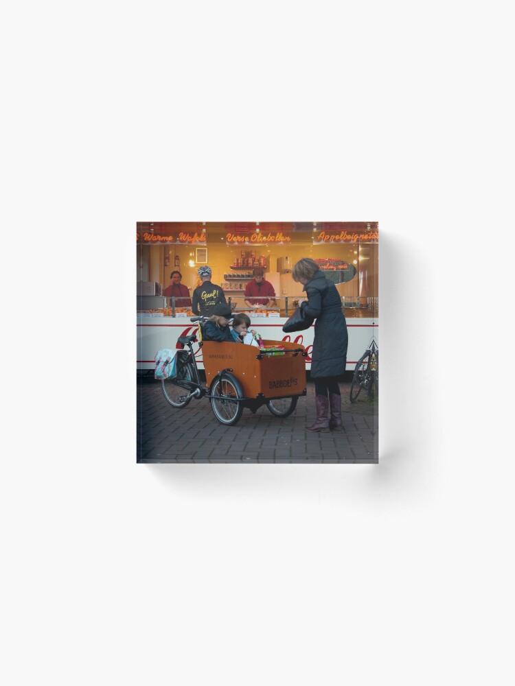 Thumbnail 2 of 5, Acrylic Block, In the 'bakfiets' to the 'oliebollenkraam' designed and sold by steppeland.