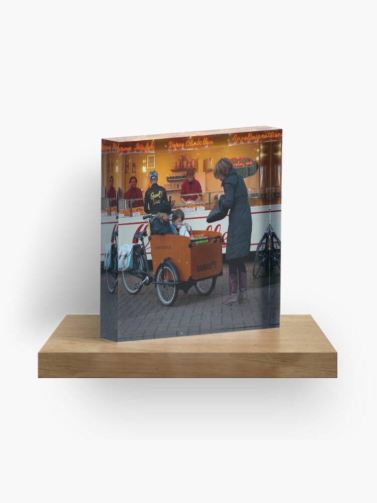 Thumbnail 1 of 5, Acrylic Block, In the 'bakfiets' to the 'oliebollenkraam' designed and sold by steppeland.