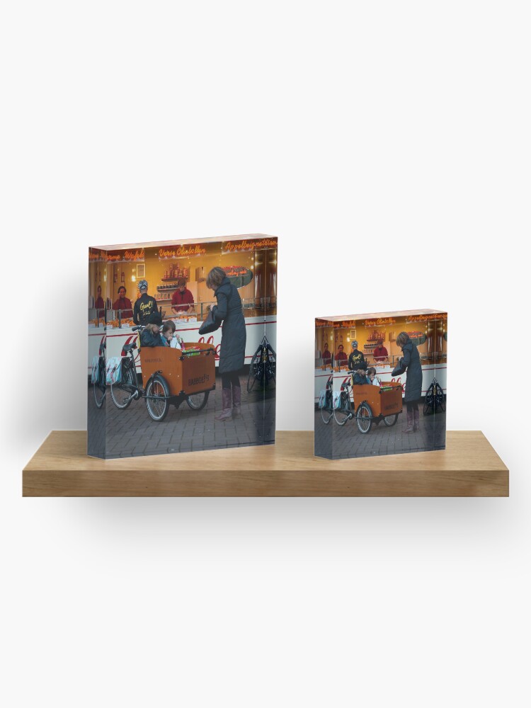 Thumbnail 4 of 5, Acrylic Block, In the 'bakfiets' to the 'oliebollenkraam' designed and sold by steppeland.