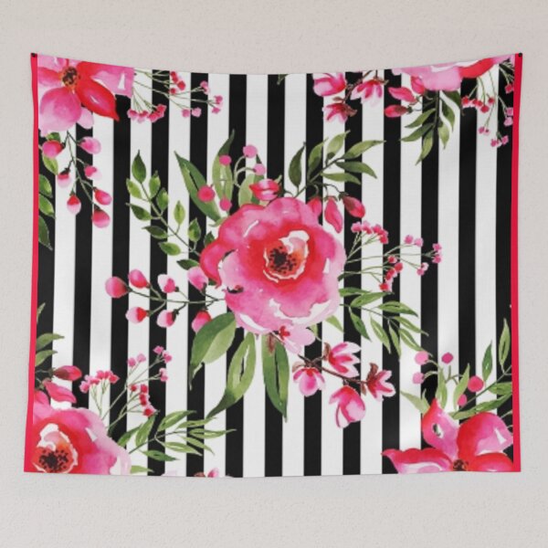 Item preview, vintage flowers with stripes designed and sold by NOVA SUPPLY.