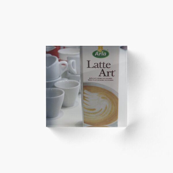 Latte Art Milk Acrylic Block