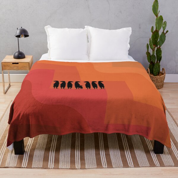 Meerkat design in sunset shades palette Throw Blanket