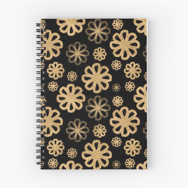 Item preview, Gold and Black Glitter Sand Flower Pattern designed and sold by subidesigns.