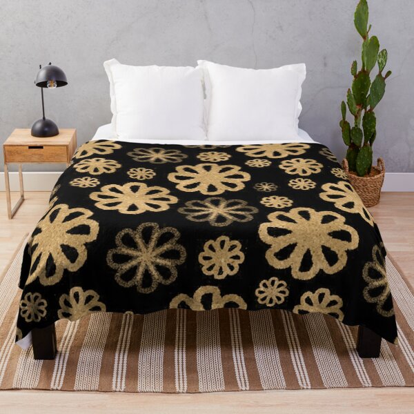 Artikelvorschau, Gold und Schwarz Glitter Sand Blumenmuster entworfen und verkauft von subidesigns.