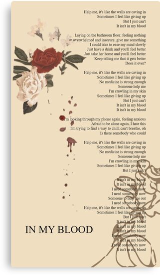 In Meinem Blut Lyrics Poster Leinwanddruck Von Merchal Redbubble