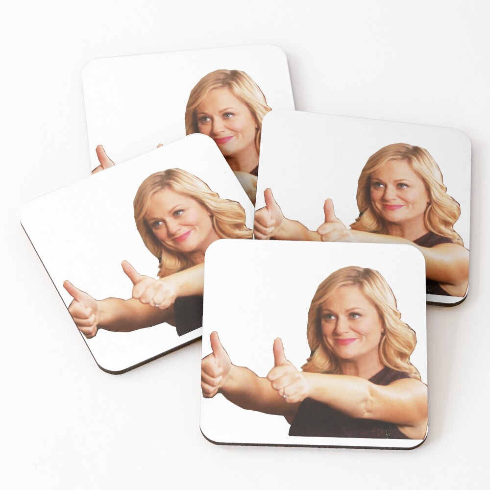"Leslie Knope Thumb's Up" Coasters (Set of 4) for Sale by jessguida