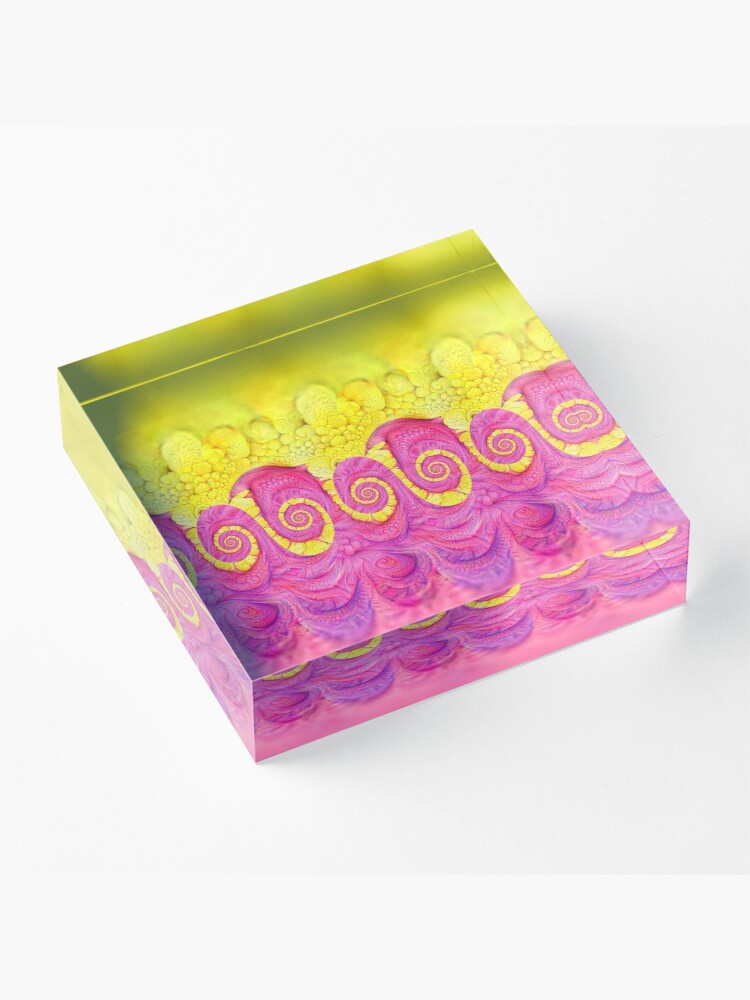 Alternate view of Yellow and Pink Acrylic Block