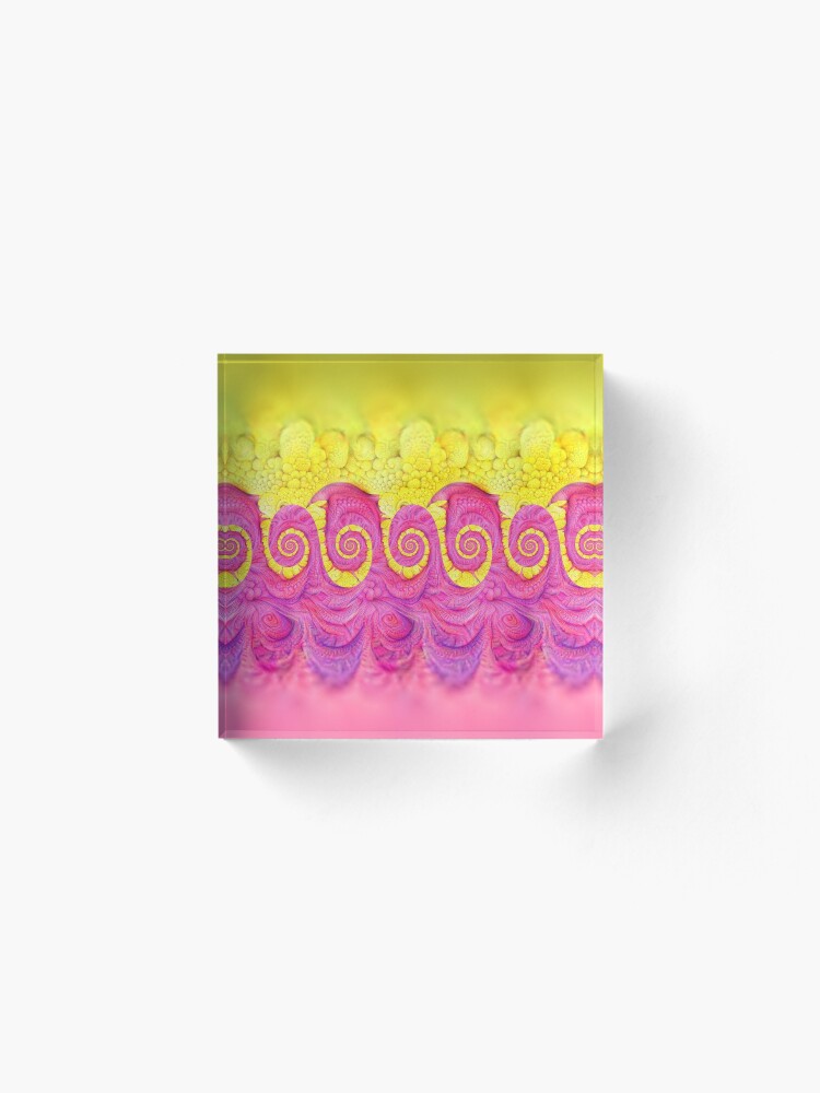 Alternate view of Yellow and Pink Acrylic Block