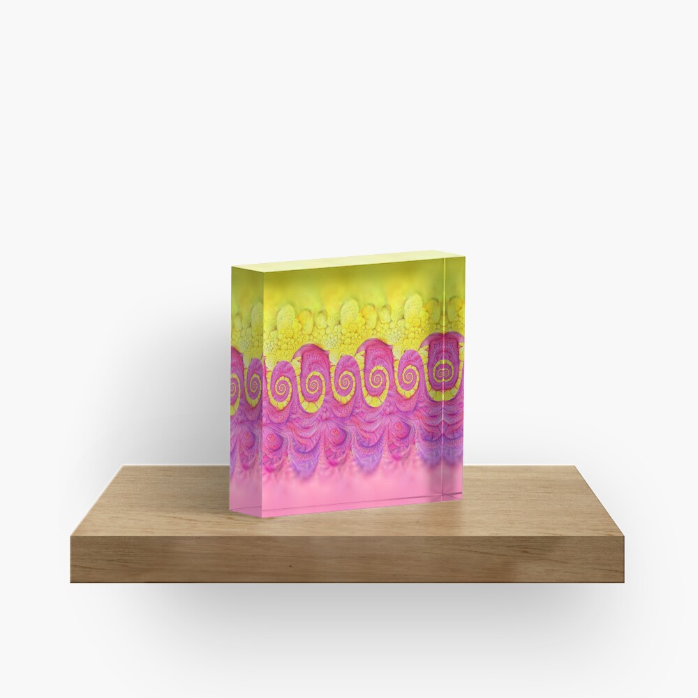 Yellow and Pink Acrylic Block