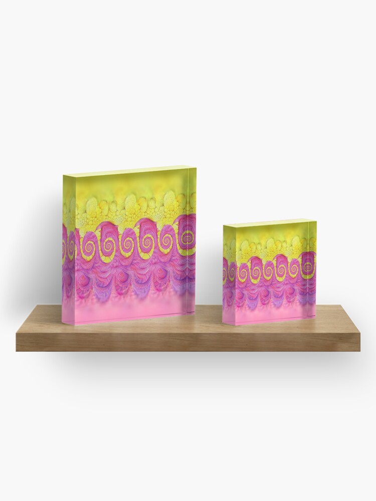 Alternate view of Yellow and Pink Acrylic Block