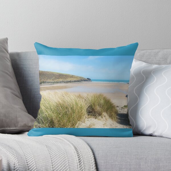 Porthcothan Bay,North Cornwall Throw Pillow