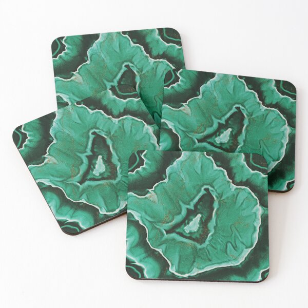 Item preview, Faux Malachite Green Marble with Gold Veins designed and sold by MysticMarble.
