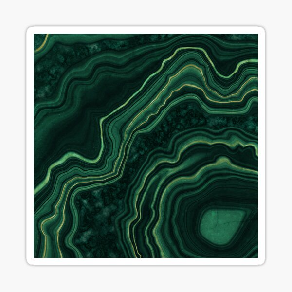 Item preview, Faux Malachite Green Marble with Gold Veins designed and sold by MysticMarble.