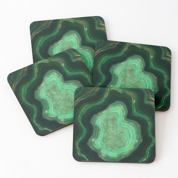 Item preview, Faux Malachite Green Marble with Gold Veins V designed and sold by MysticMarble.