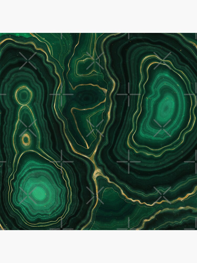 Malachite Green Marble with Gold Veins IV by MysticMarble