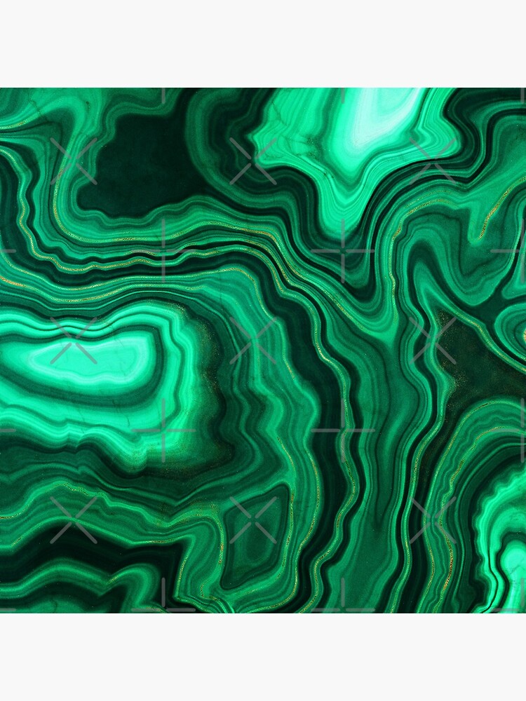 Malachite Green Marble with Gold Veins III by MysticMarble