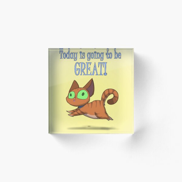 Optimistic Cat Acrylic Block