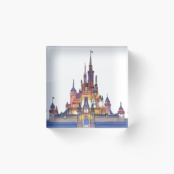 Watercolor Castle Acrylic Block