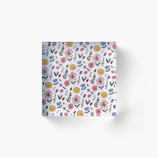 Ramona Floral One Acrylic Block