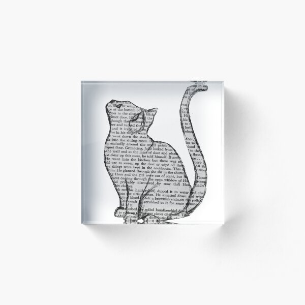 books and cats and books and cats Acrylic Block
