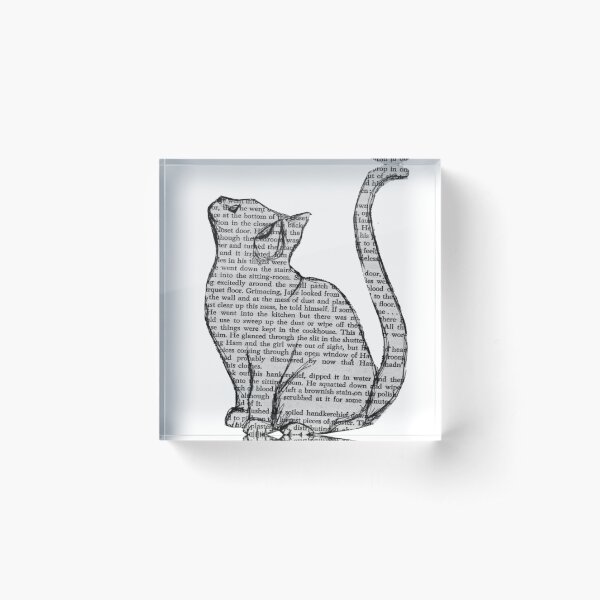 books and cats and books and cats Acrylic Block