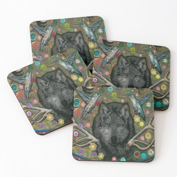 Item preview, Wolf with hummingbirds designed and sold by RayStephenson.