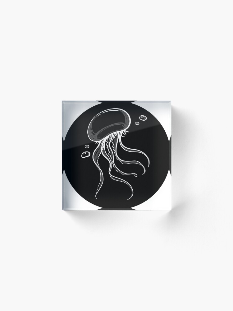Alternate view of Sketchy Jelly (sticker) Acrylic Block