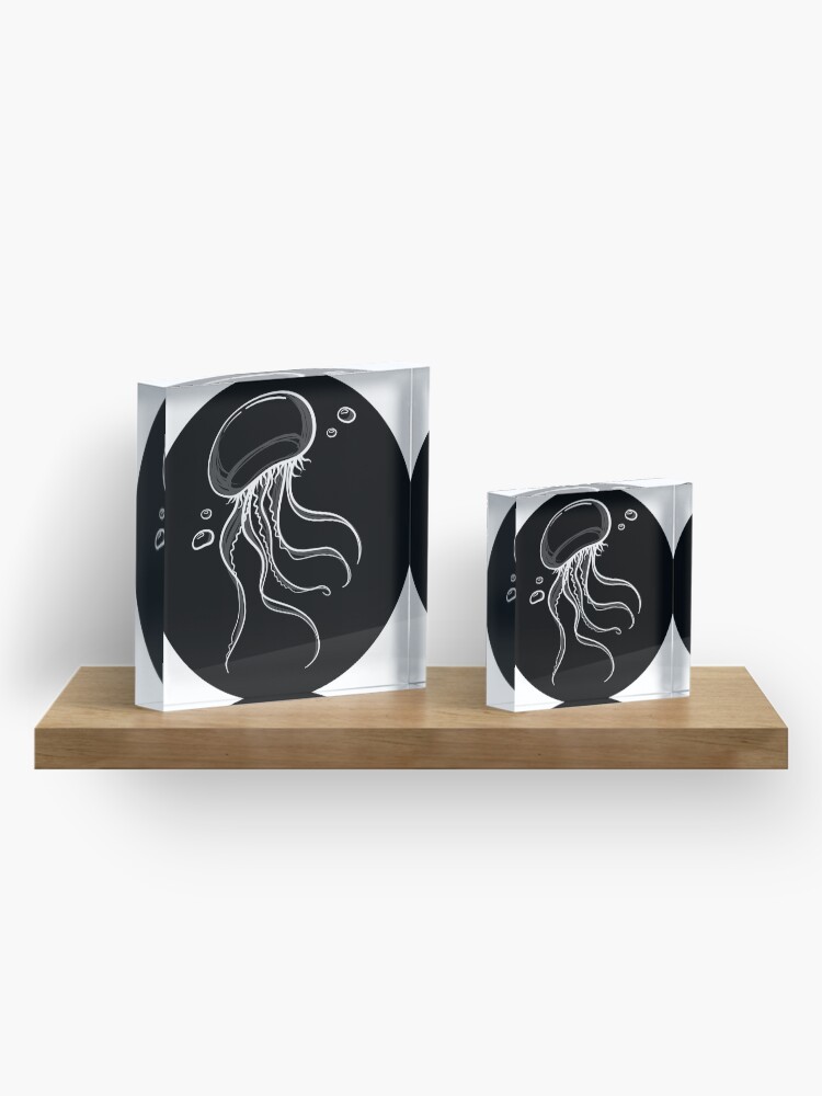 Alternate view of Sketchy Jelly (sticker) Acrylic Block