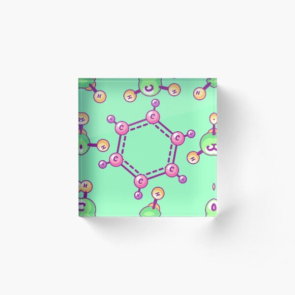 Item preview, Pattern with chemical elements. Benzene and Methane on a blue background. designed and sold by Victoria Kosheleva.