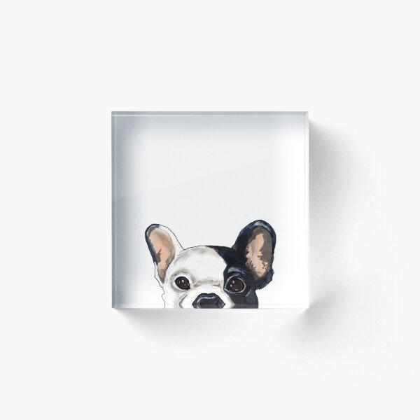 Peek A Boo Frenchie Acrylic Block