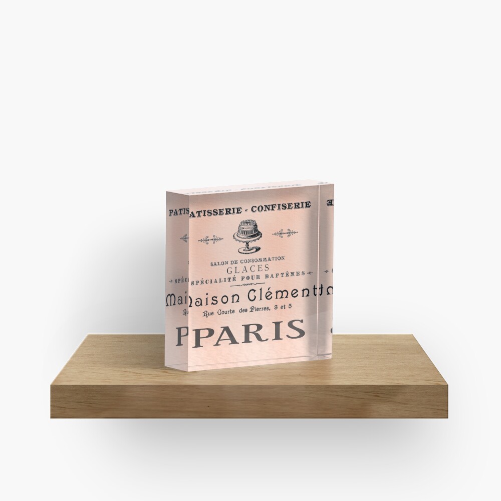 Antique French Cafe Sign Acrylic Block
