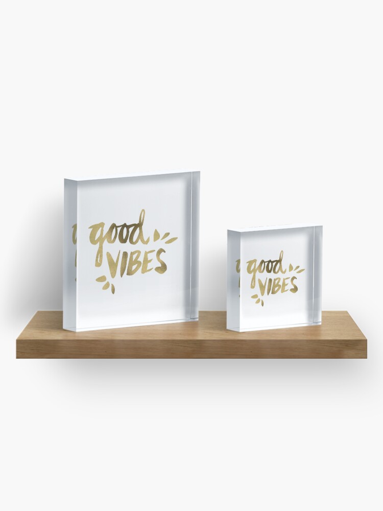 Alternate view of Good VIBES Acrylic Block