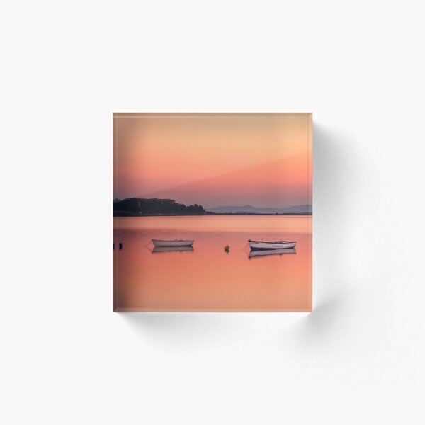 Boats on Sunrise Acrylic Block